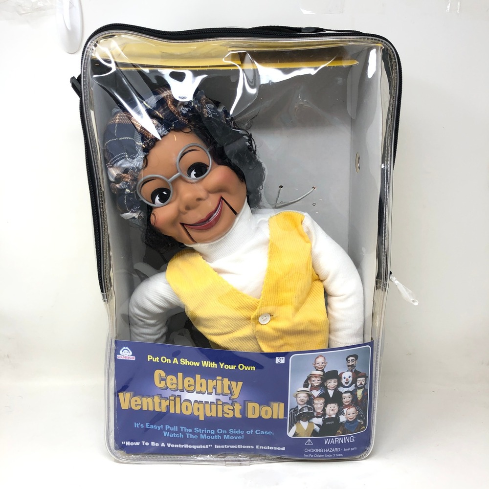 Goldberger Lester Celebrity Ventriloquist Doll Yellow Plaid Outfit Cap VTG 2000